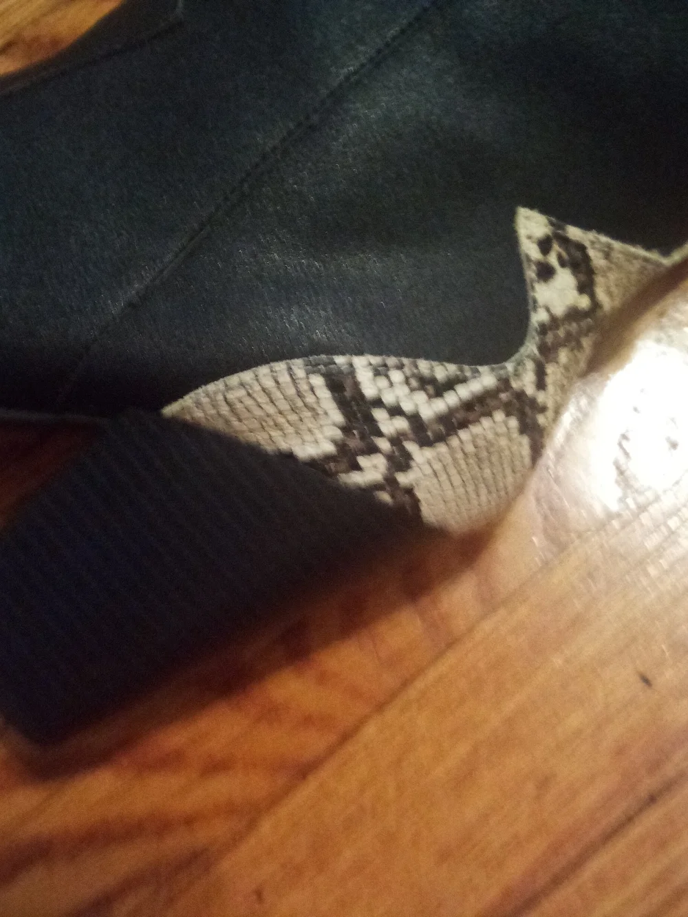 Western Boots Black Over-the-Knee with Snake Print US 10.5 - UK 8